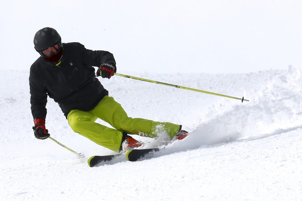 man skiing